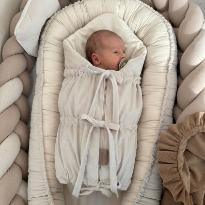 Klasická šnurovacia zavinovačka - Béžová tón v tóne