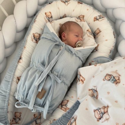 Páperová šnurovacia zavinovačka - Modrý medvedík