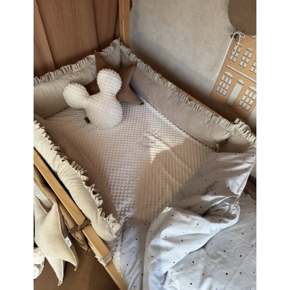 Napínacia plachta do detskej postele z minky látky (Farba minky M1 - Biela)