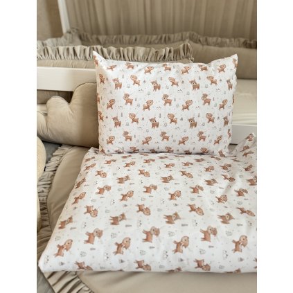 Vianočné obliečky na paplón a vankúš - Srnček