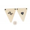Drevená girlanda - Trojuholníky (Farba stuhy ST1 - Biela, Koncové trojuhólniky 1)