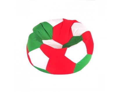 Sedací vak lopta 100x100 cm červeno-bielo-zelená