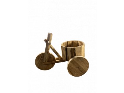 Drevený záhon/ kvetináč / stojan na kvety bicykel natural