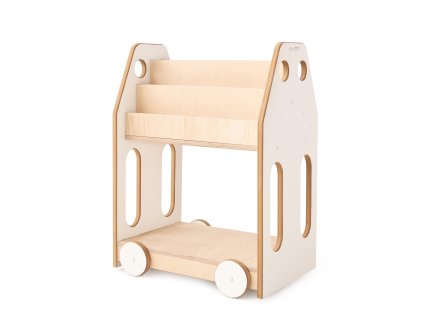 Knižnica/ regál drevená montessori auto biela