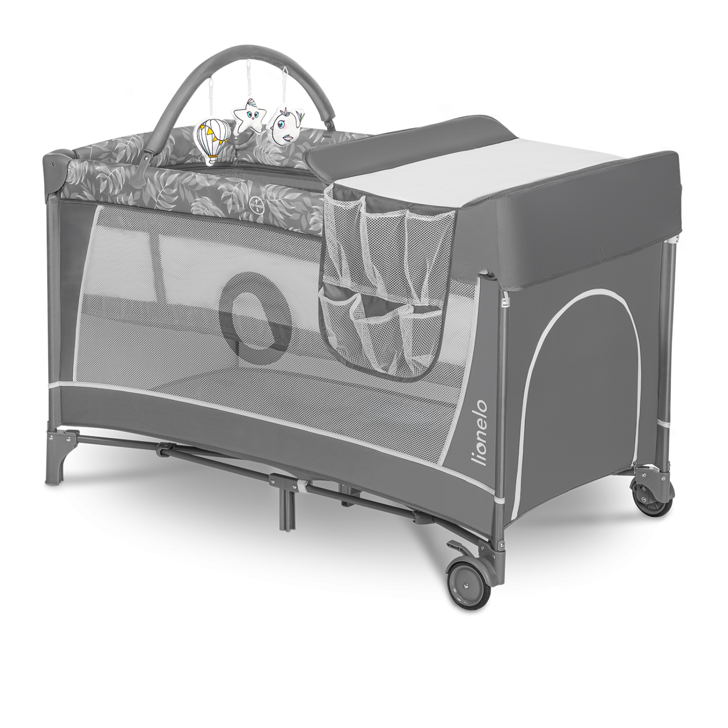 Cestovná postieľka flower grey stone