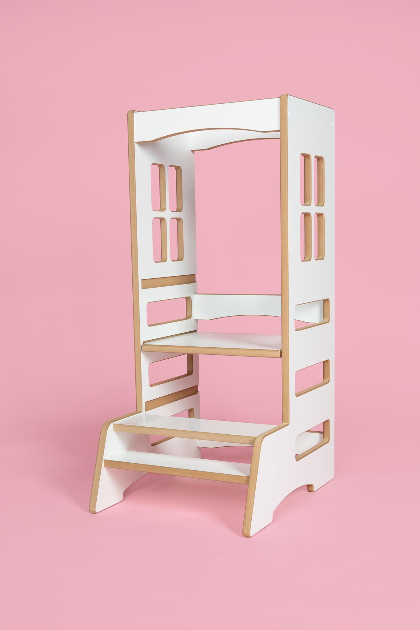 Učiaca veža montessori Classic biela