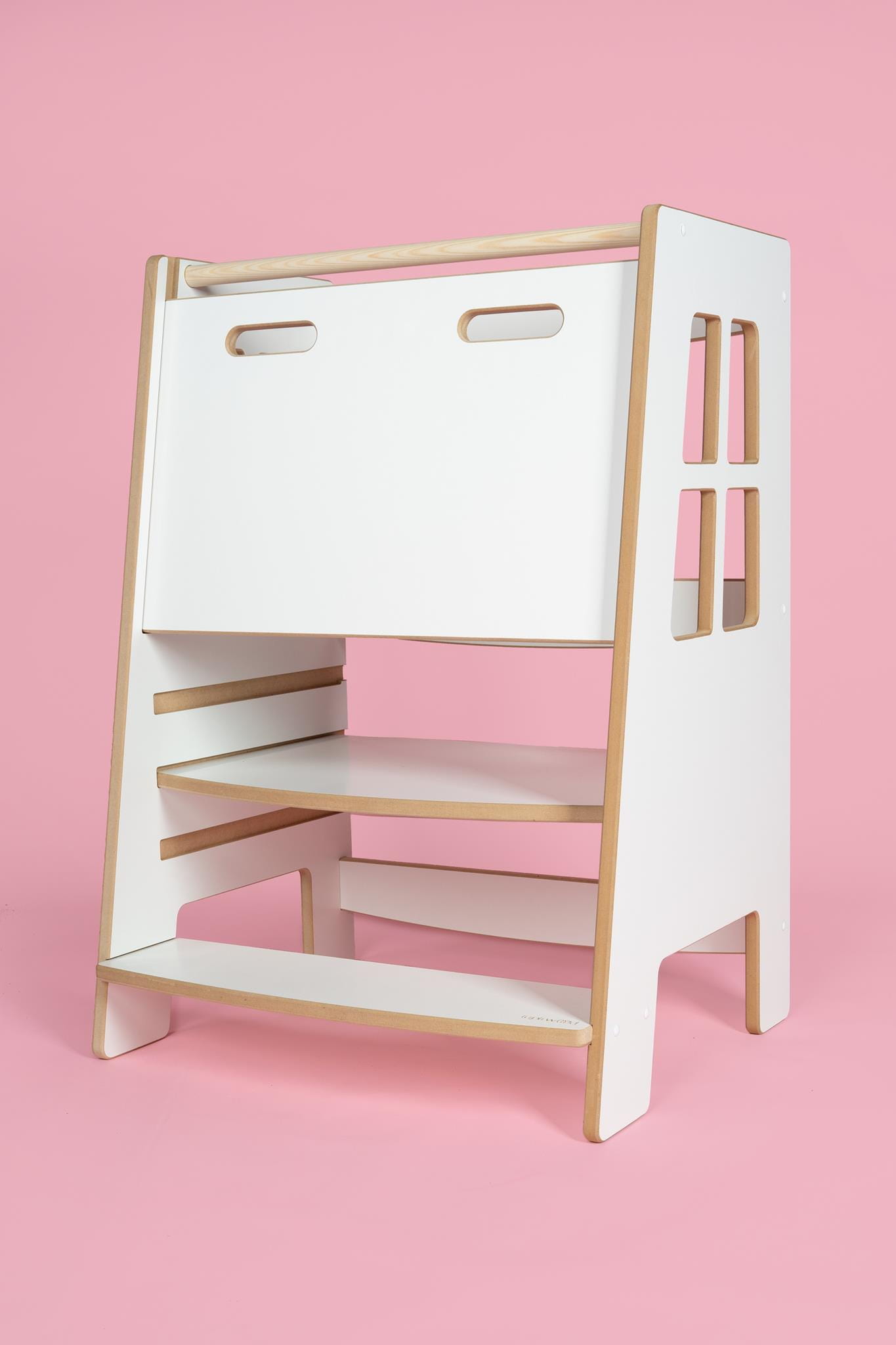 Učiaca veža montessori double safe biela