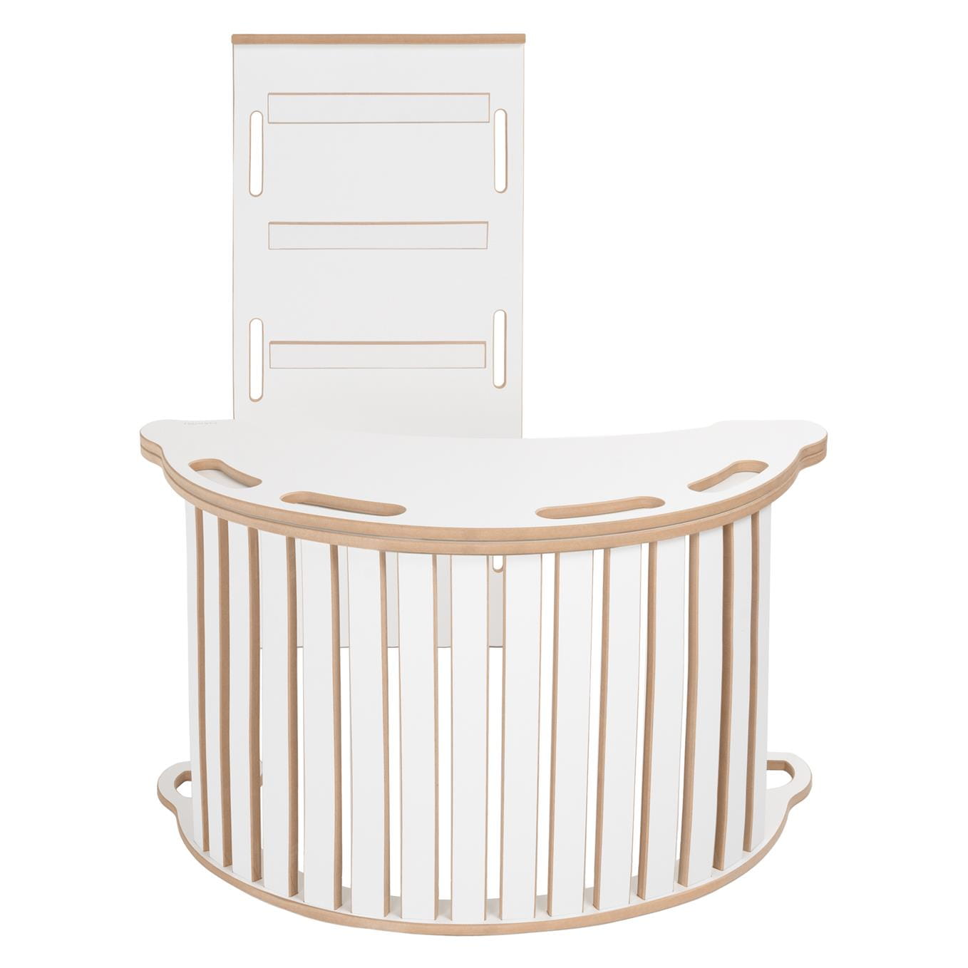 Montessori hojdačka so šmýkľavkou rebrík a pultom 3v1 biela