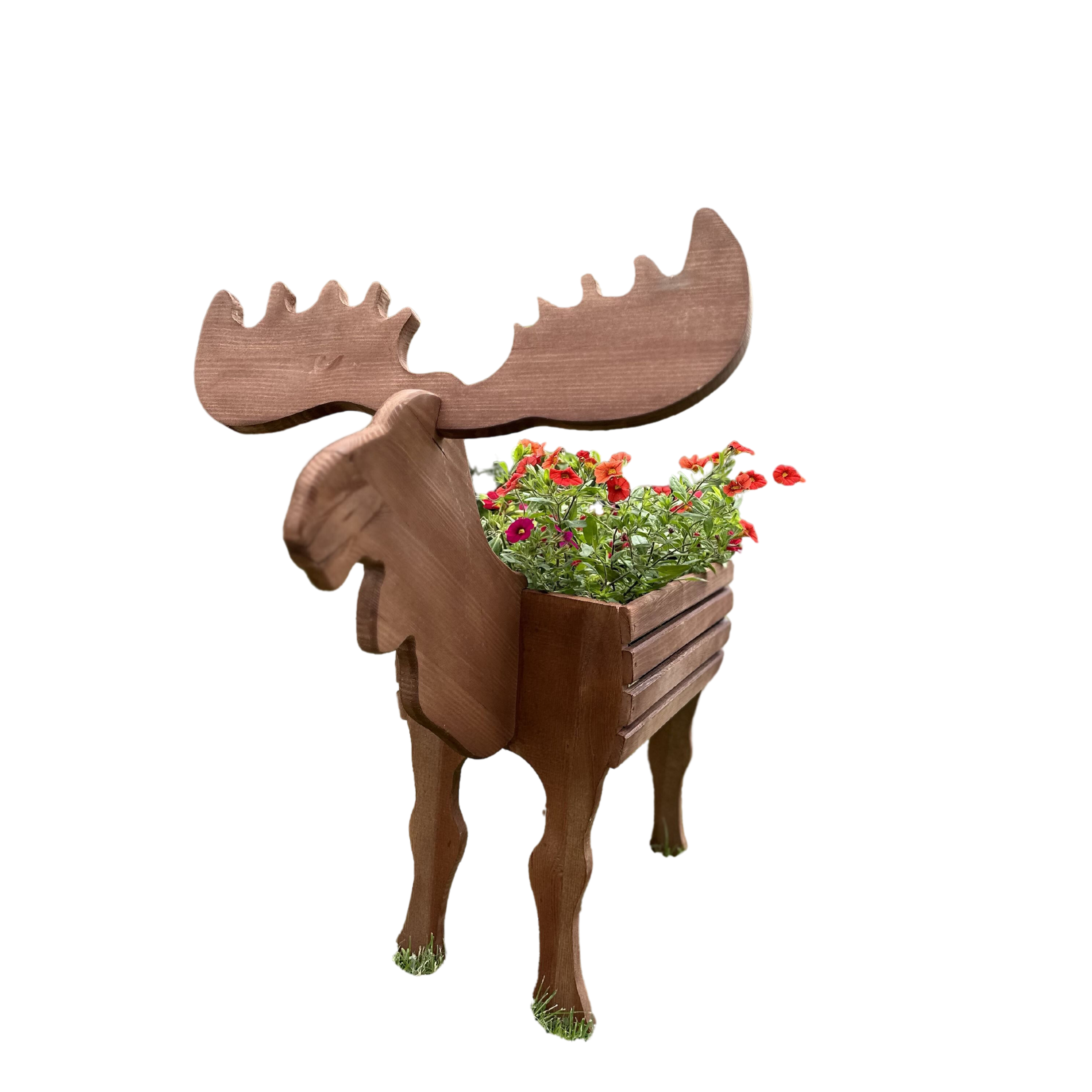 Drevený záhon/ kvetináč / stojan na kvety sob béžový