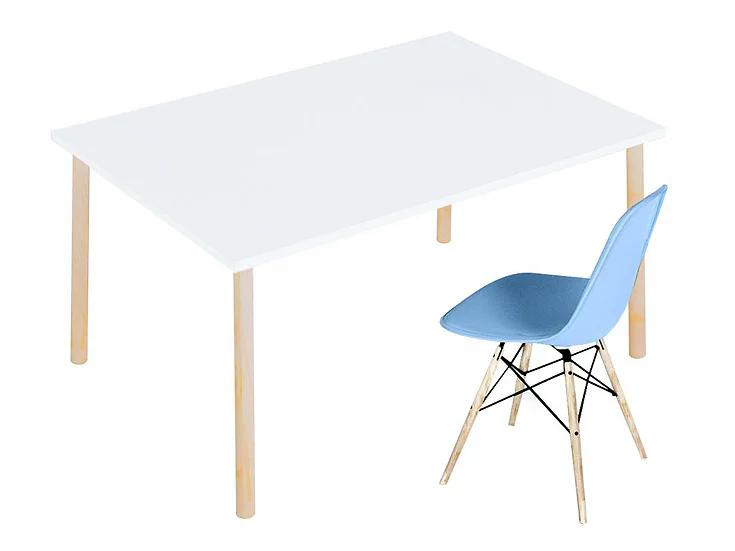 Detský stôl + stolička montessori modrá