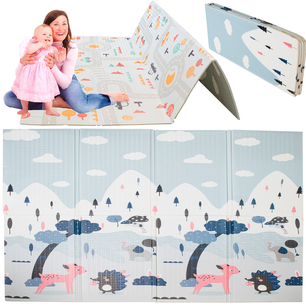 Obojstranná hracia podložka ulica/les 177x158x0,8cm