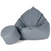 Sedací vak vrece 125x95 cm + podnožník sivá