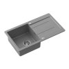 SAMONA Granitový vestavný dřez s odkapem, 77x44cm, šedá