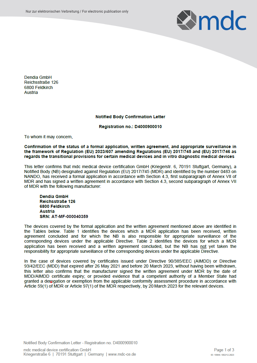 Confirmation Letter MDD