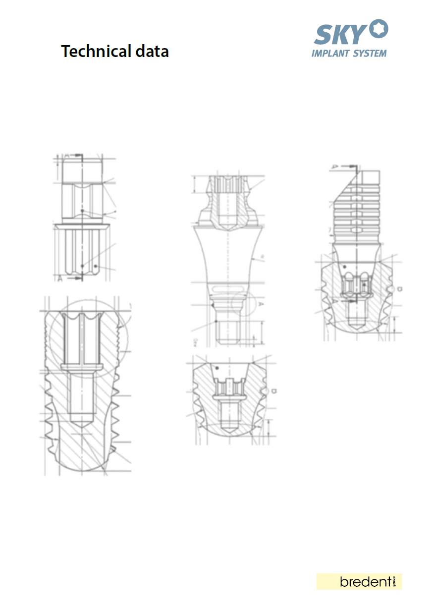 SKY implants system Technical data