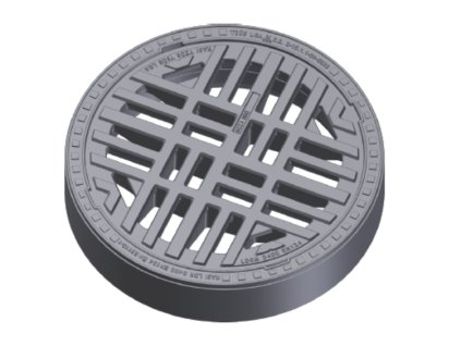 Kreisförmiger Gussrost KDA0M D400, Rahmen Begu, Belastbarkeit 40t, Durchmesser 600mm