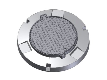 Guss-Schachtdeckel B125 ohne Belüftung im Verteilerrahmen 1000mm