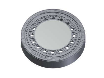 Schachtabdeckung KDB01 BEGU D400, Rahmen BEGU, mit DIN-Belüftung, Belastbarkeit 40,0t, Durchmesser 600mm