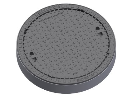 Schachtabdeckung KBB03 GU B125, Rahmen BEGU, ohne Belüftung, Belastbarkeit 12,5t, Durchmesser 600mm