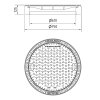 Schachtabdeckung KBB03 GU B125, Rahmen BEGU, ohne Belüftung, Belastbarkeit 12,5t, Durchmesser 600mm