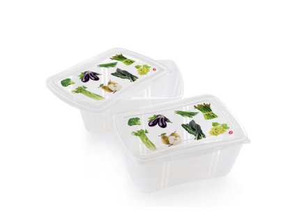 Set 2 Fresh nádoby na potraviny s dekorom, 2 l