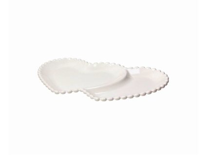Porcelánový dvojitý podnos srdce Perla 31x19 cm