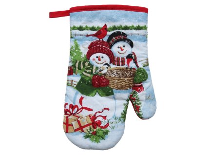 Vianočná rukavica vzor Snehuliak