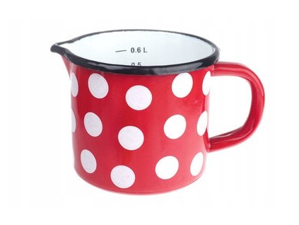 Hrnček smalt s odmerkou a výlevkou 14 cm, 1,8 lit