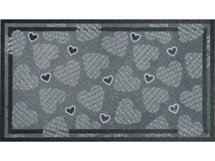 Rohož FLOMAT Srdiečka 40x70x0,6 cm,recyklovaná guma/polypropylén