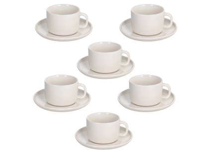 Šálka na kávu s podšálkou 6 ks Edge bianco