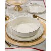 Tognana obedova suprava taliansky porcelan biele taniere zlaty pasik 2