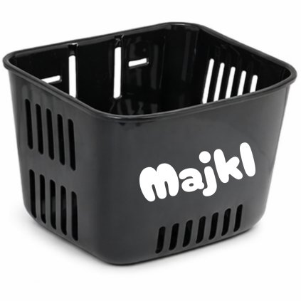 Košík na odrážadlo s menom - čierny