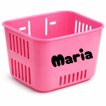 Košík na odrážadlo s menom - ružový