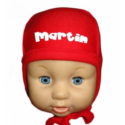 kojenecka ciapka baby s menom cervena 1251430