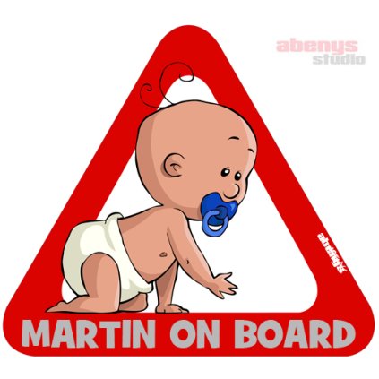 samolepka na auto s reflexnym textom babtko s modrym cumlikom 1250547