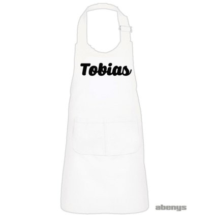 Detská zástera s vlastným textom (Farba biela)