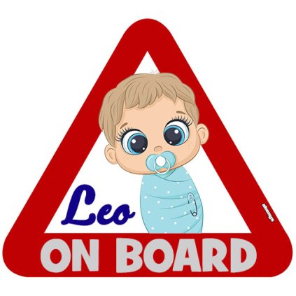 samolepka na auto s reflexnym textom chlapcek leo 1251752