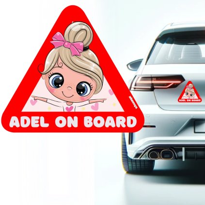 samolepka na auto trojuholnik dievcatko adel 2766115