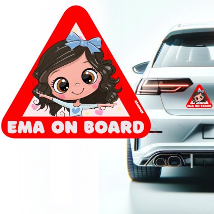 samolepka na auto trojuholnik dievcatko ema 2766122