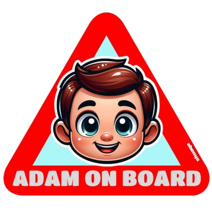 samolepka na auto trojuholnik chlapec 3055093