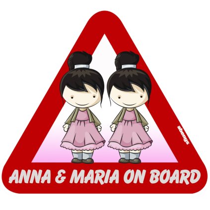 nalepka na auto twins on board sestry 3073043
