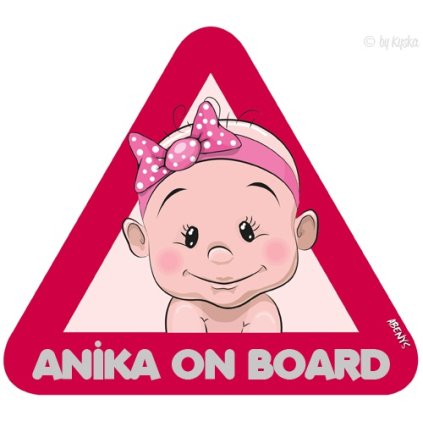 samolepka na auto s reflexnim textem holcicka anika klasicka 1220441