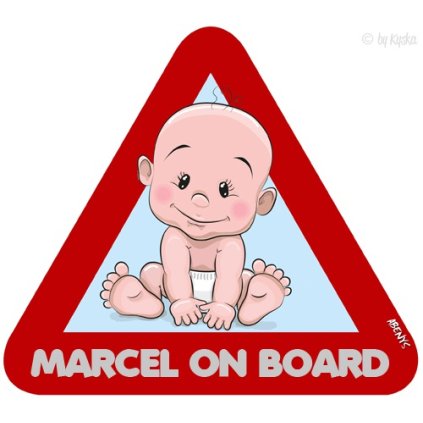 nalepka na auto s reflexnym textom chlapcek marcel 3549463