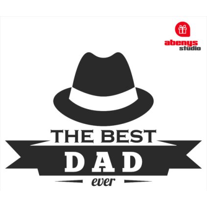 samolepka na auto s vašim textom - BEST DAD ever (Farba modrá tmavá)