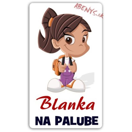 samolepka na auto s menom postavicka blanka 1251809