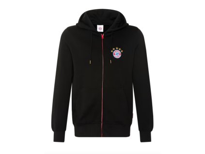 Pánska mikina s kapucňou FC Bayern München Logo, čierne (Veľkosť S)