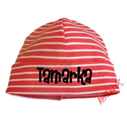 ciapka junior stripe s menom cervena 1251358