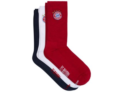 detské ponožky - 3 páry FC Bayern München Unisex Crew (Veľkosť 23-26)