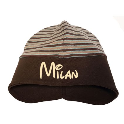 ciapka duo stripe s menom hneda 1251445