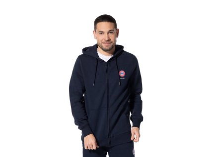 Pánska mikina s kapucňou FC Bayern München Logo, modrá (Veľkosť M)